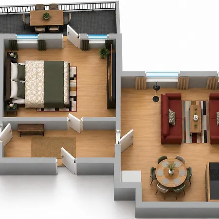 Appartement Superhosts Parkplatz - Zentrum - Terrasse - King-bett - Netflix Bremen